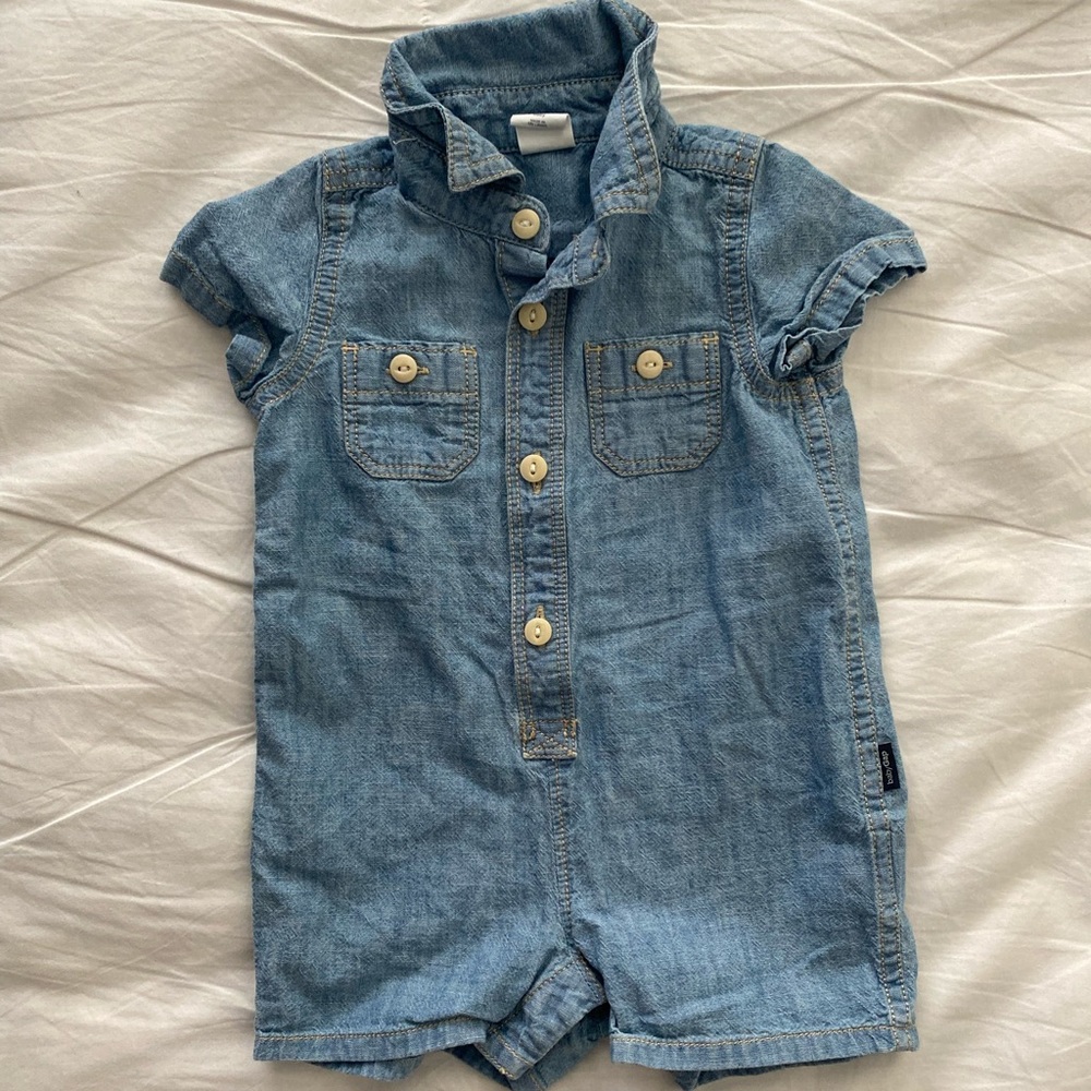 Baby gap 3-6 month denim style shorts onesie